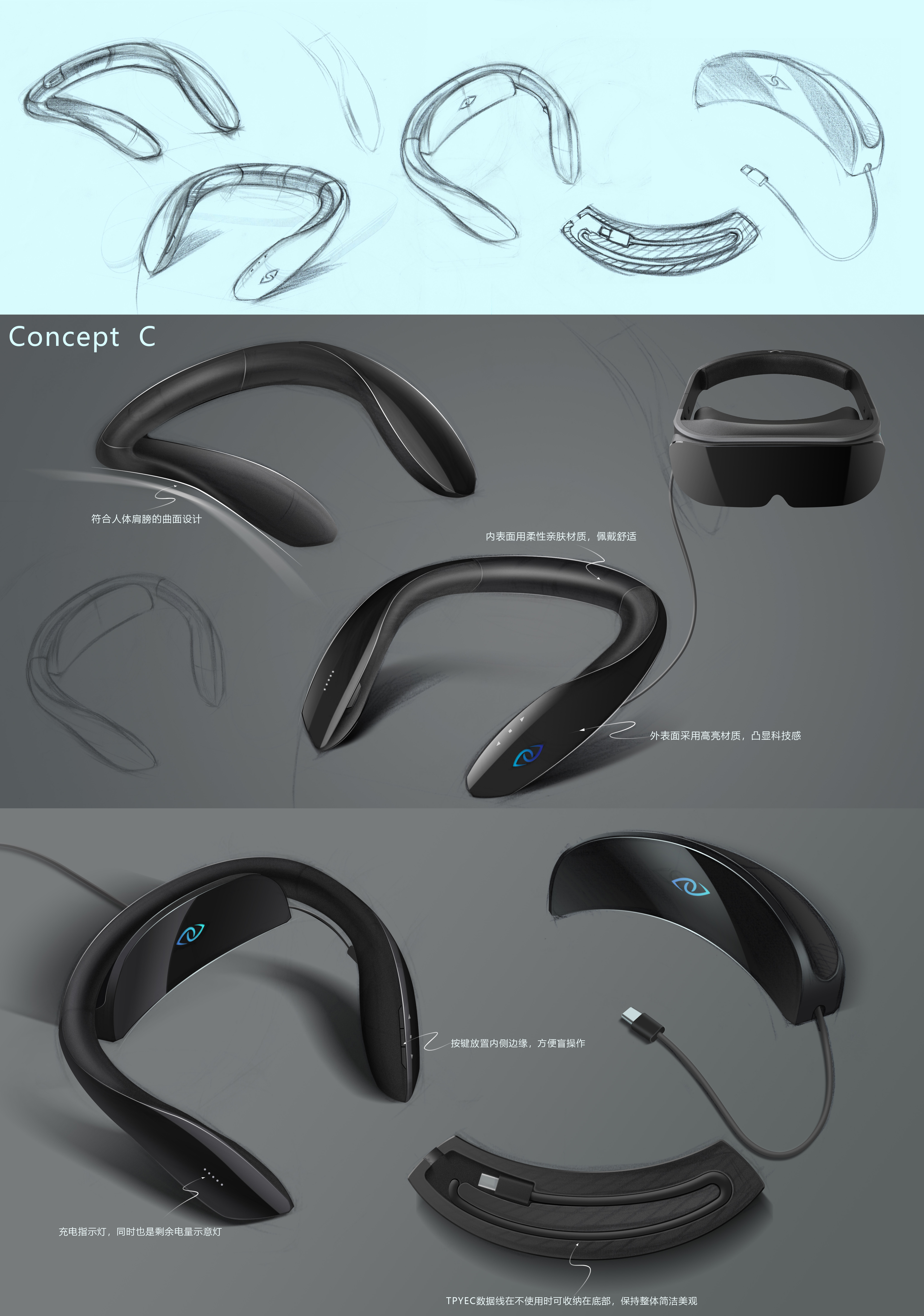 vr，Wearable device，design process ，virtual reality，Split VR host，