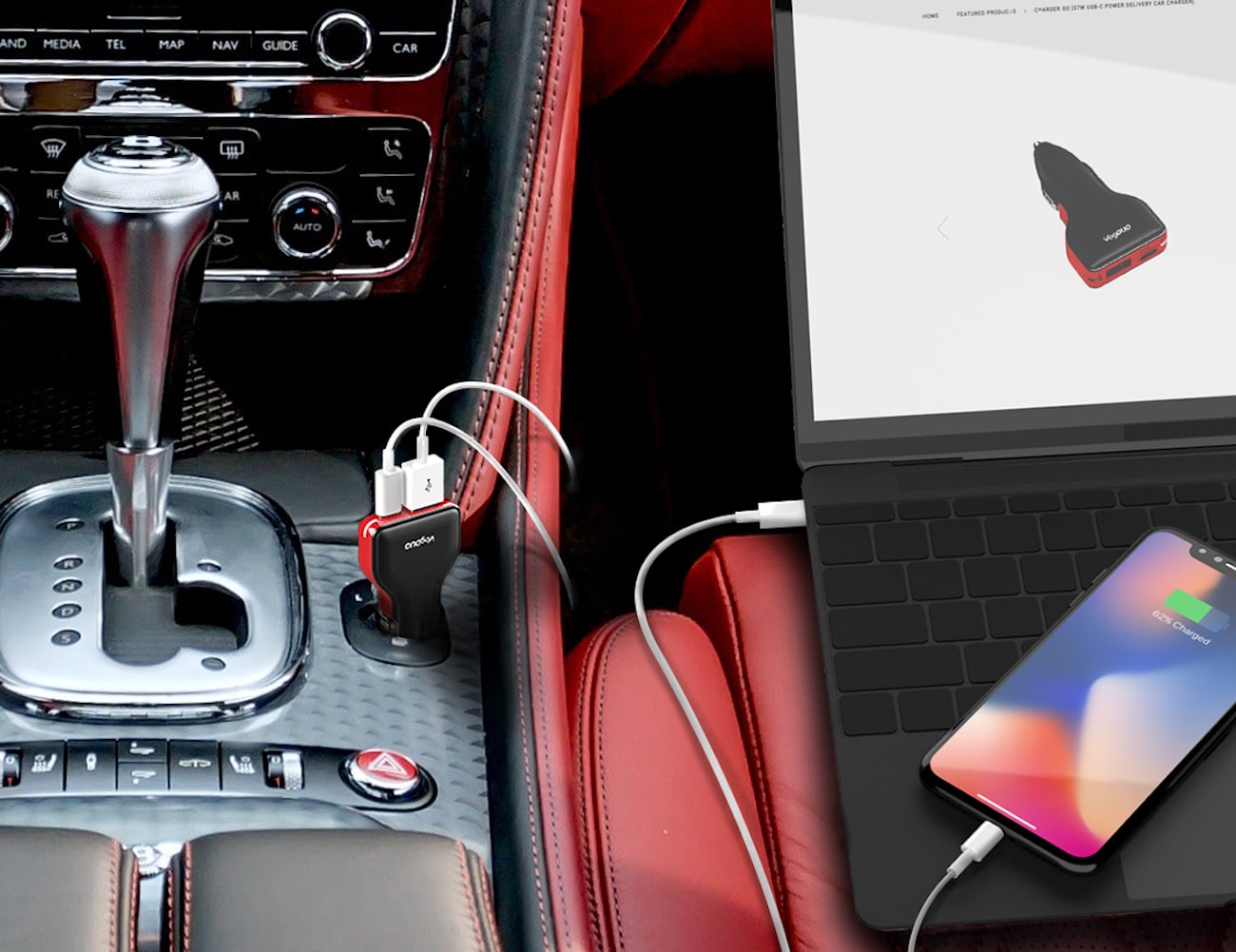 USB-C VogDUO，Charger，vehicle，