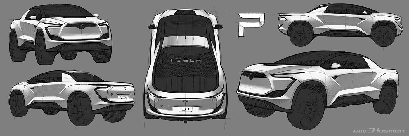 Pickup truck，Name Husmen，Tesla，tesla，automobile，