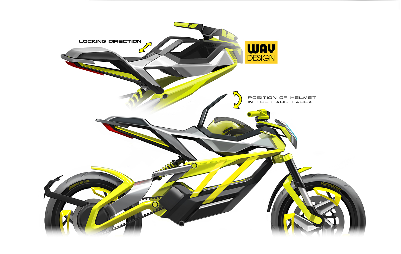 Leiden，Leiden，Electric，Low Layer，yellow，motorcycle，