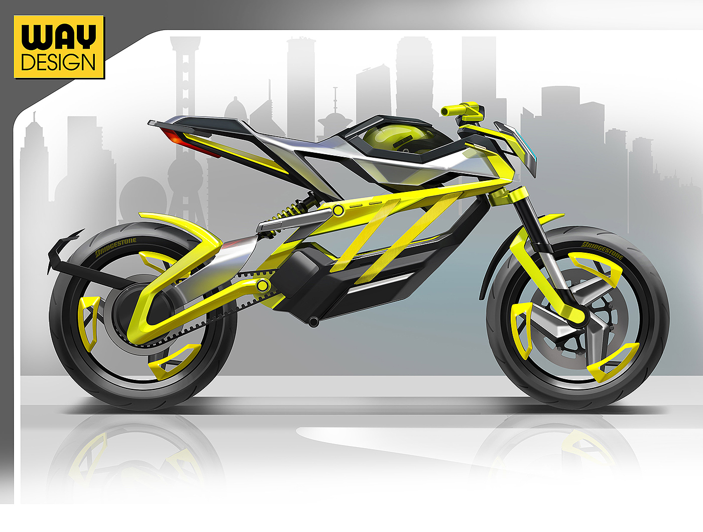 Leiden，Leiden，Electric，Low Layer，yellow，motorcycle，