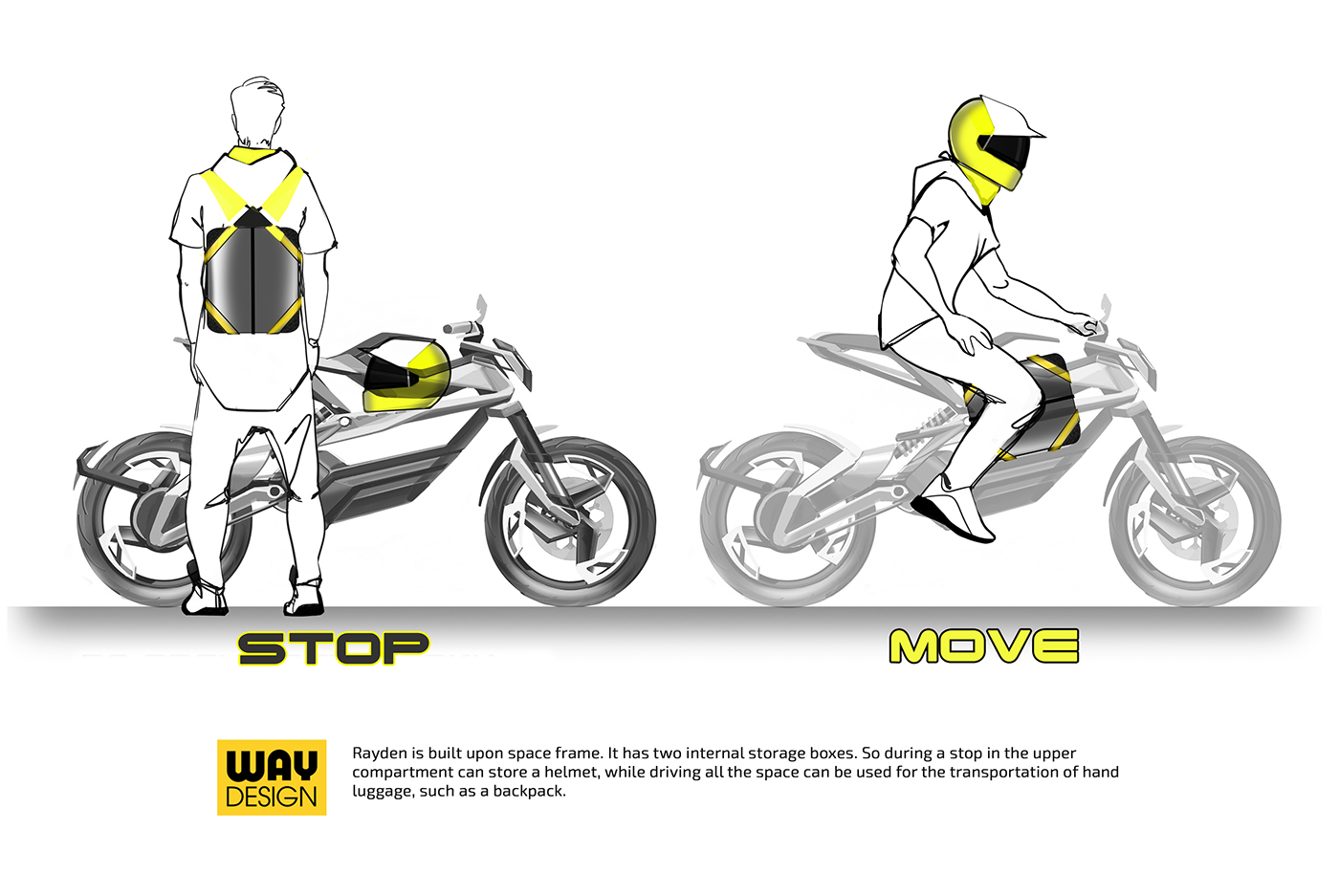 Leiden，Leiden，Electric，Low Layer，yellow，motorcycle，