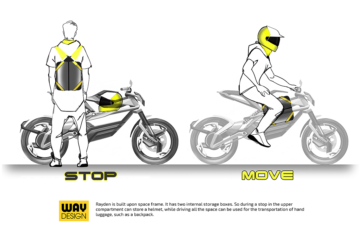Leiden，Leiden，Electric，Low Layer，yellow，motorcycle，
