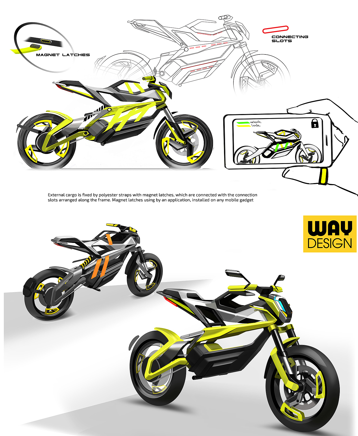 Leiden，Leiden，Electric，Low Layer，yellow，motorcycle，