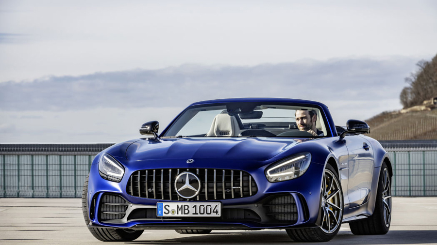 AMG GT，mercedes，Sports car，open car，automobile，blue，Benz，