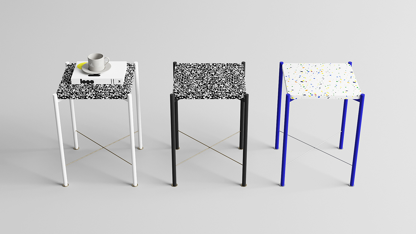 Metal，resin，speckle，chair，