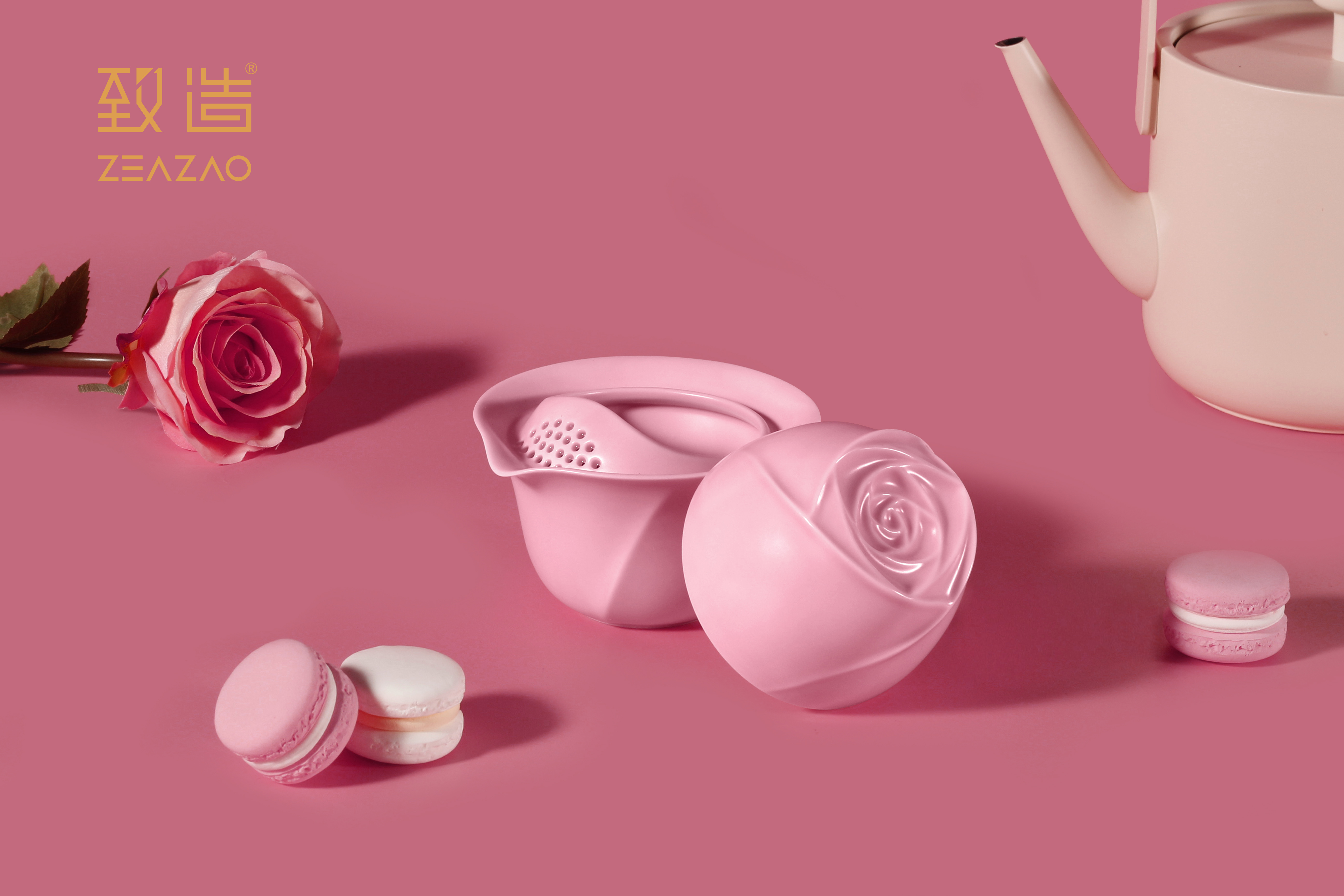 Make，ZEAZAO，Ultimate creation，Rose Honey，Flower tea cup，Express cup，tea set，Confession artifact，