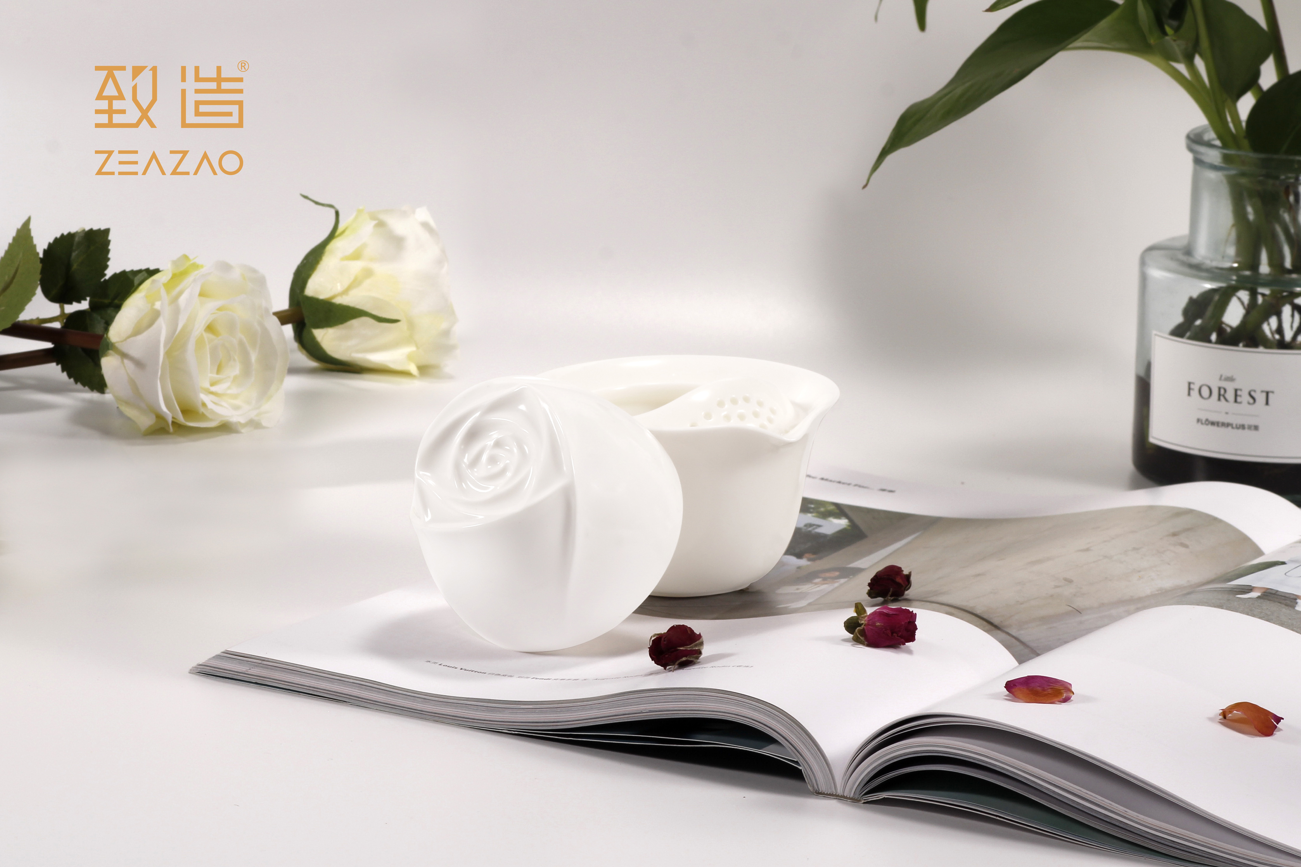Make，ZEAZAO，Ultimate creation，Rose Honey，Flower tea cup，Express cup，tea set，Confession artifact，
