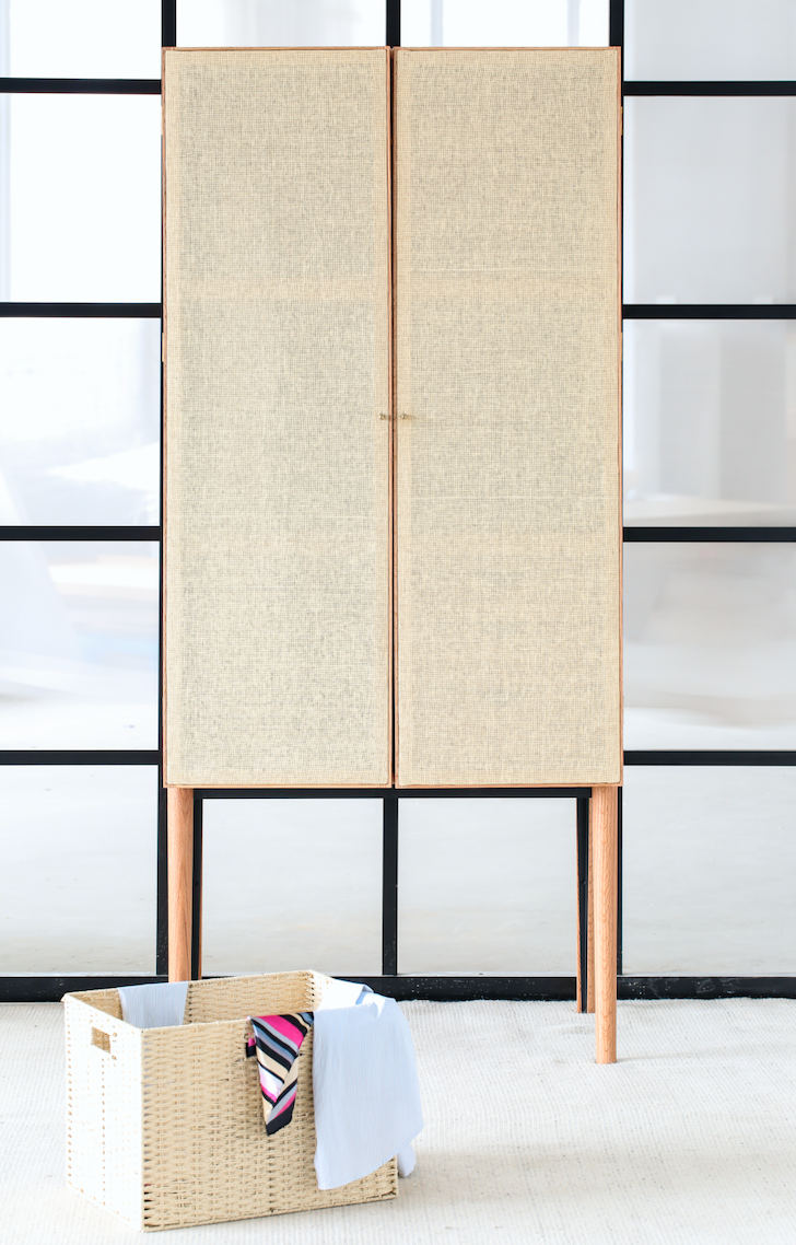 Rattan weaving, solid wood, small wardrobe，