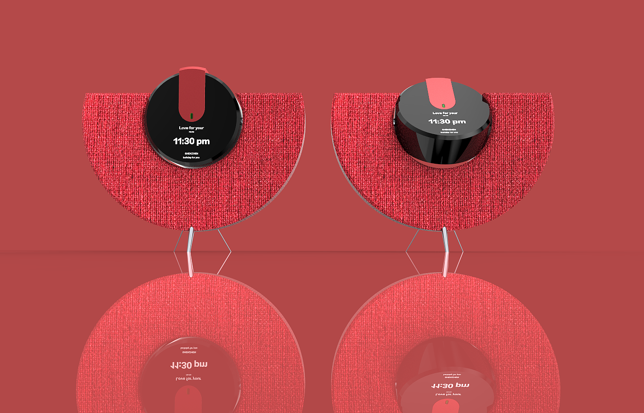Smart speaker, wood, cloth, home，