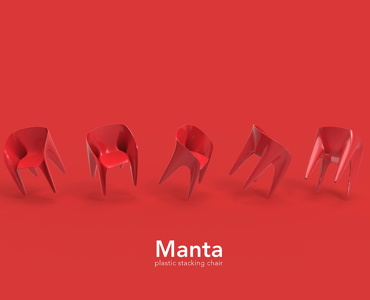 manta，chair，stacking chairs，Plastic chair，