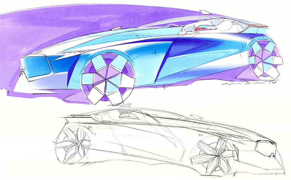 Maxim Shershnev，sketch，automobile，manuscript，
