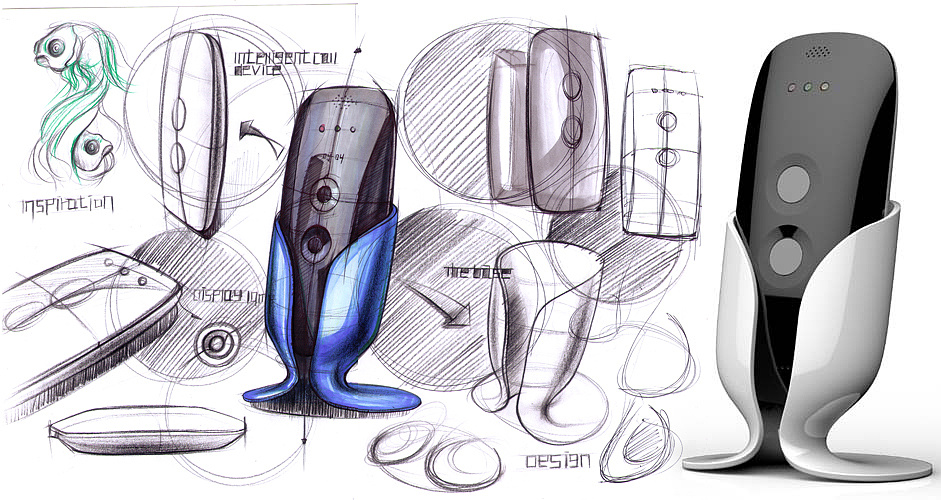 Calling device，Hand drawn，industrial design，www.topid。 CN，