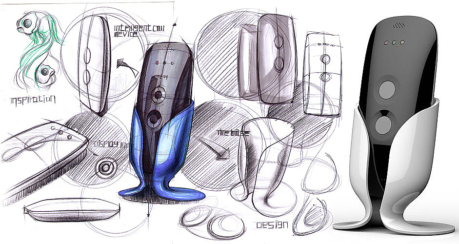 Calling device，Hand drawn，industrial design，www.topid。 CN，
