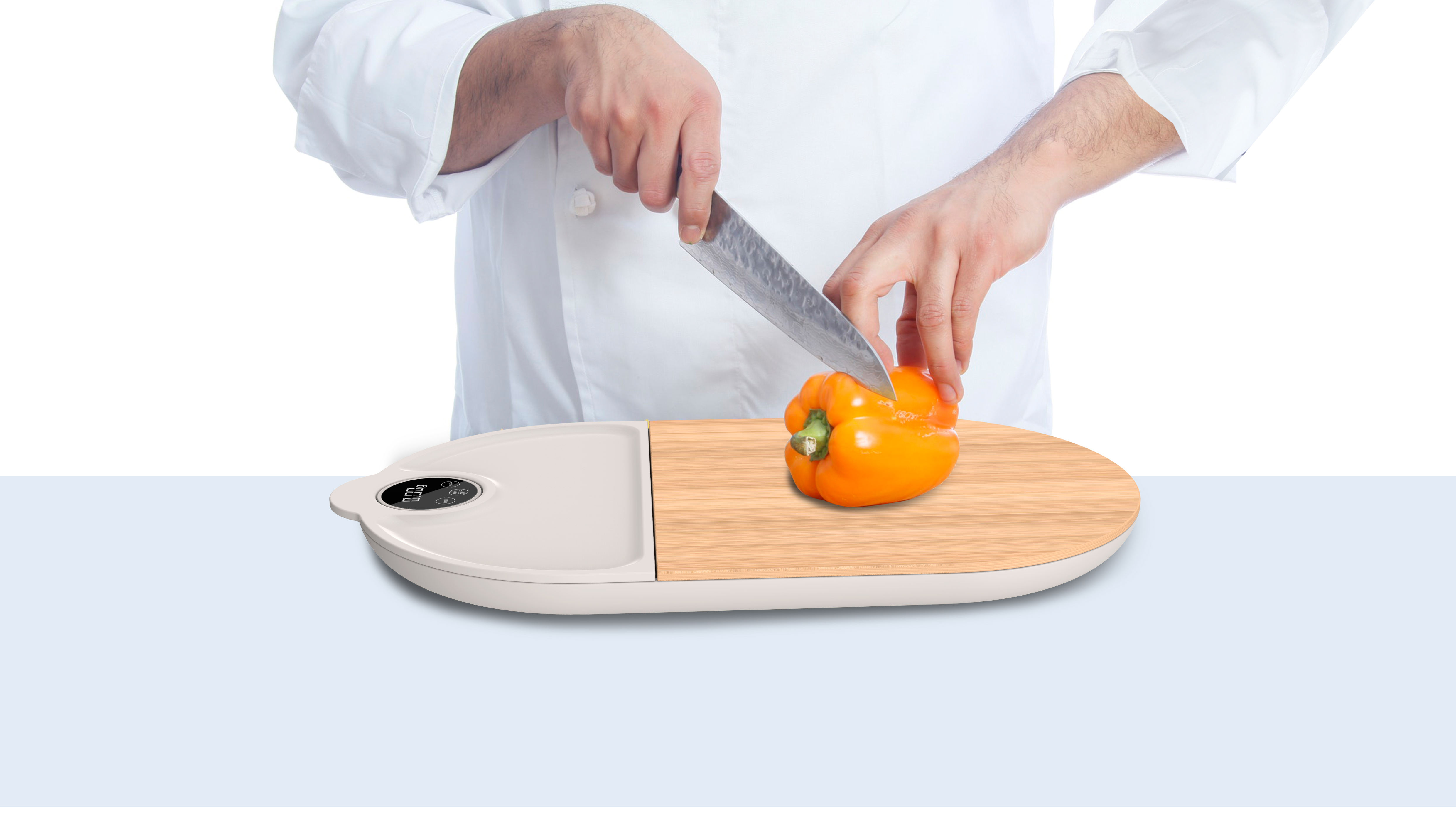 chopping block，kitchen scale，
