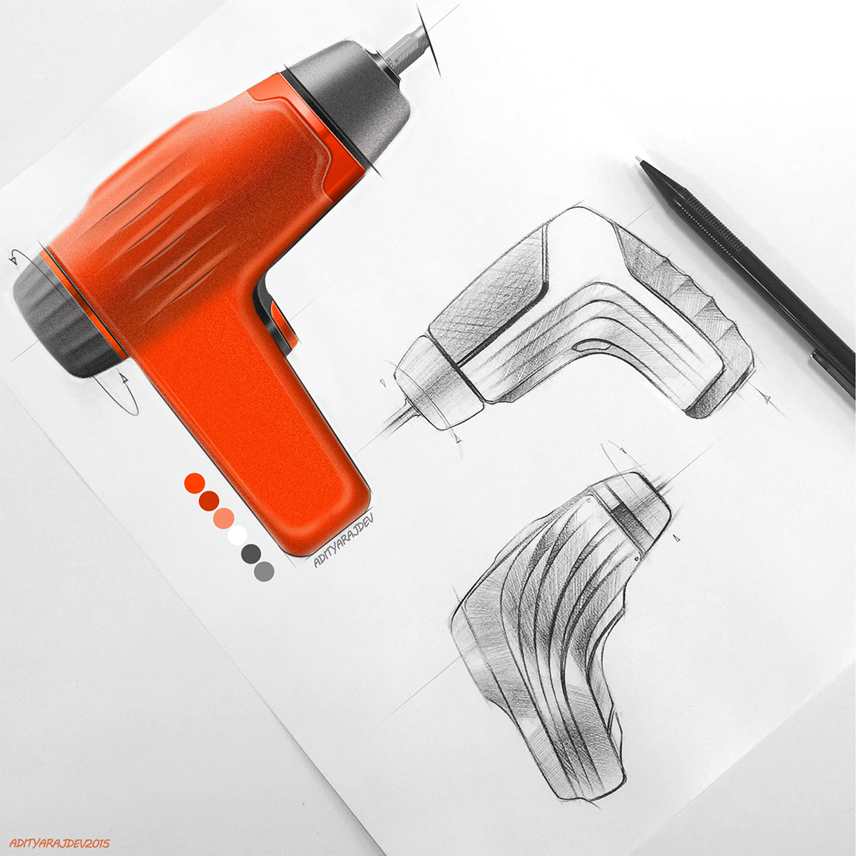 Hand drawn，product design，illustration，industrial product，