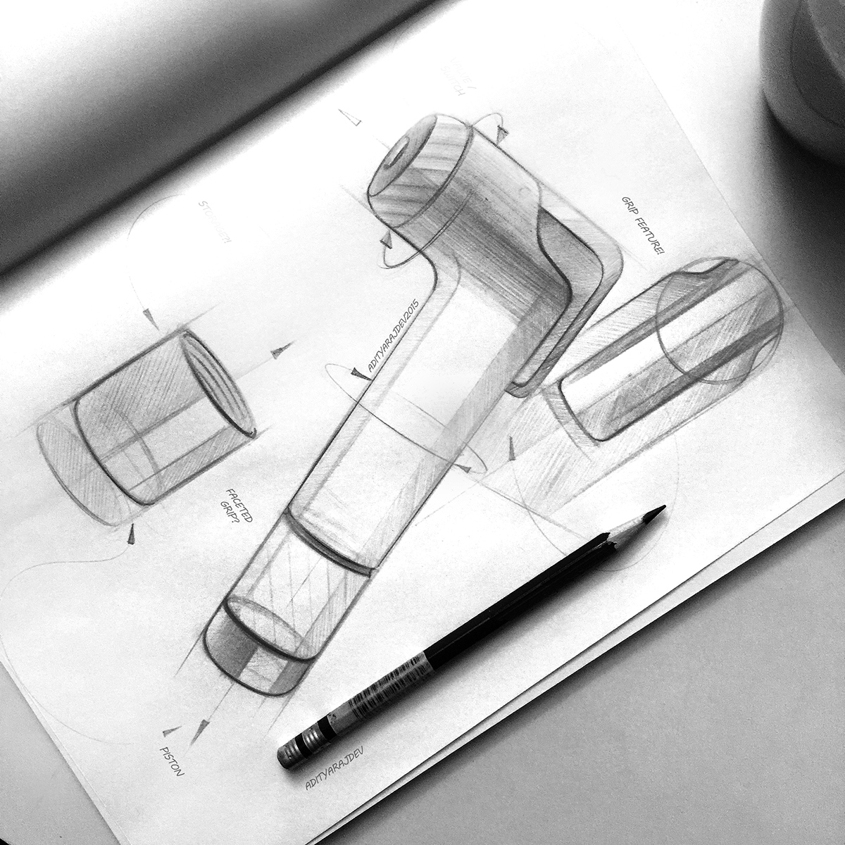Hand drawn，product design，illustration，industrial product，