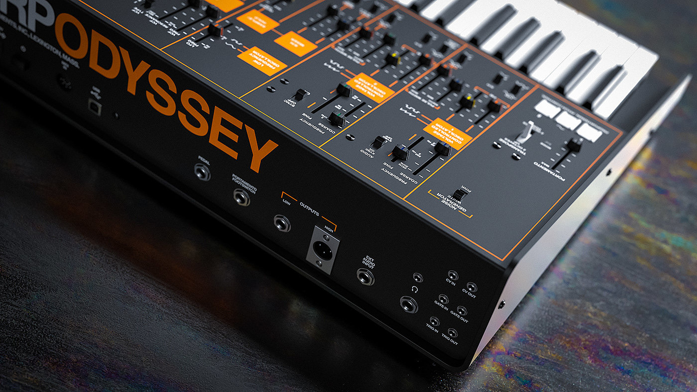 keyboard，Synthesizer，Korg ARP Odyssey，cgi，black，Ryo Asakura，