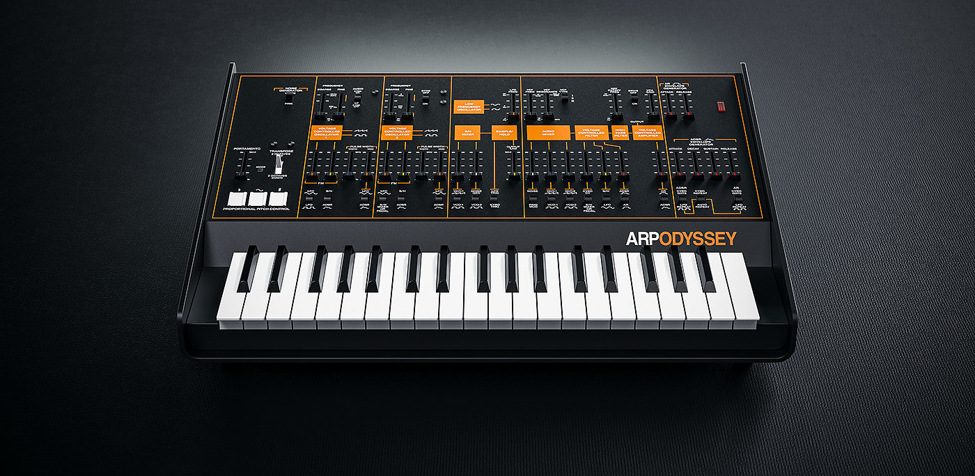 keyboard，Synthesizer，Korg ARP Odyssey，cgi，black，Ryo Asakura，