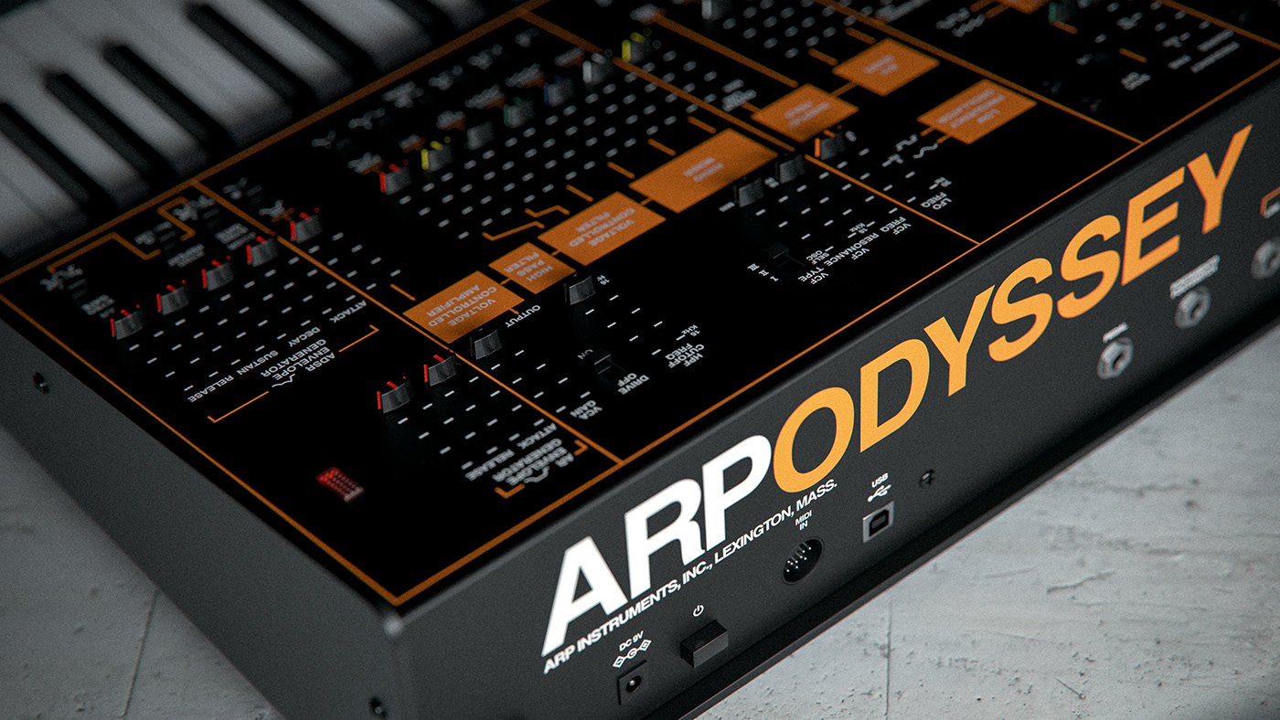 keyboard，Synthesizer，Korg ARP Odyssey，cgi，black，Ryo Asakura，