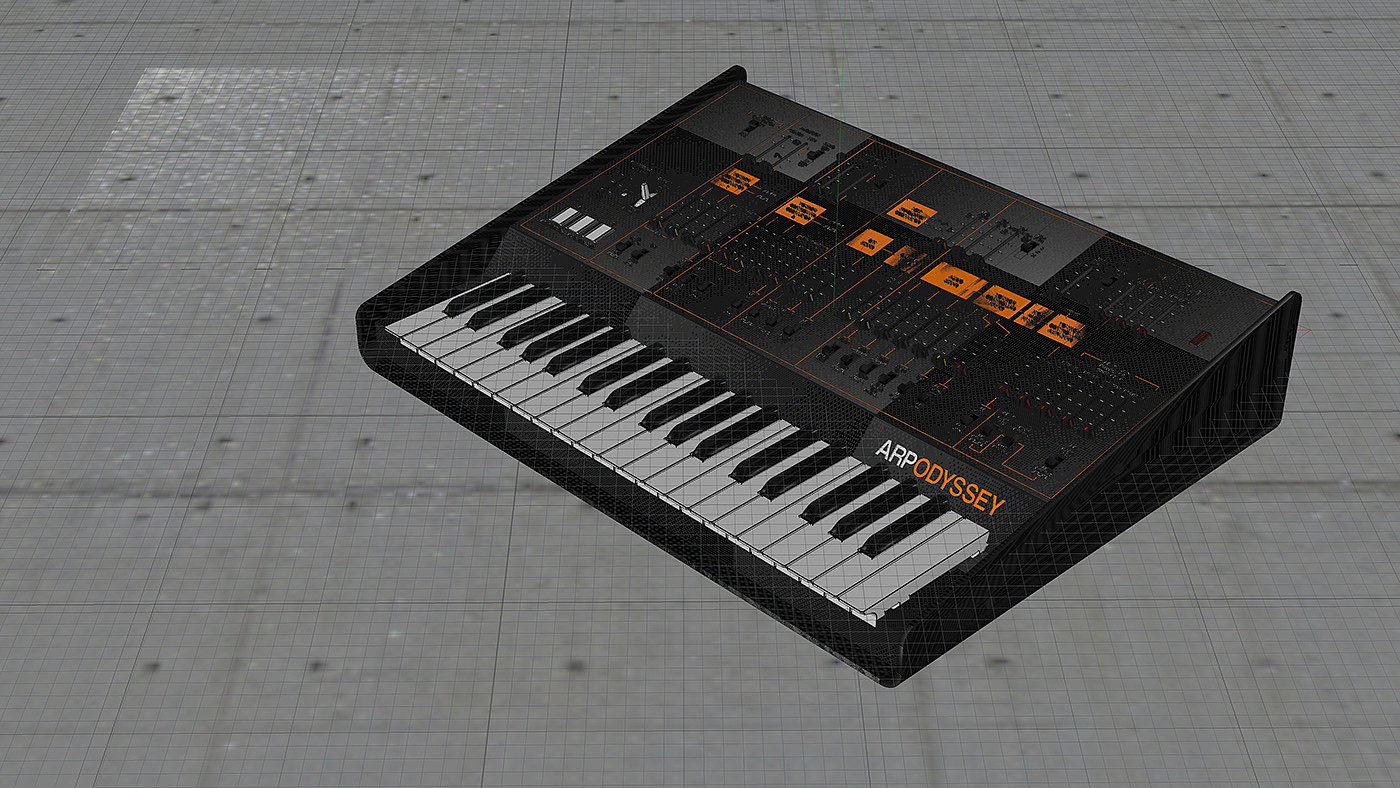 keyboard，Synthesizer，Korg ARP Odyssey，cgi，black，Ryo Asakura，