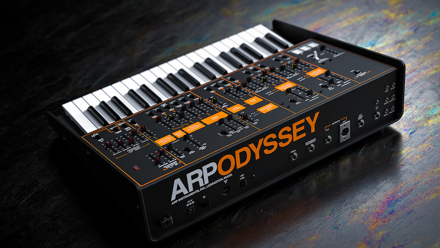 keyboard，Synthesizer，Korg ARP Odyssey，cgi，black，Ryo Asakura，