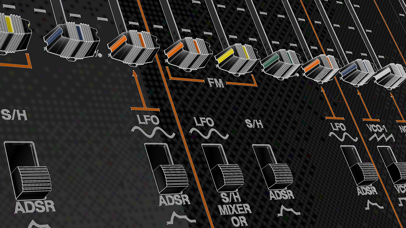 keyboard，Synthesizer，Korg ARP Odyssey，cgi，black，Ryo Asakura，