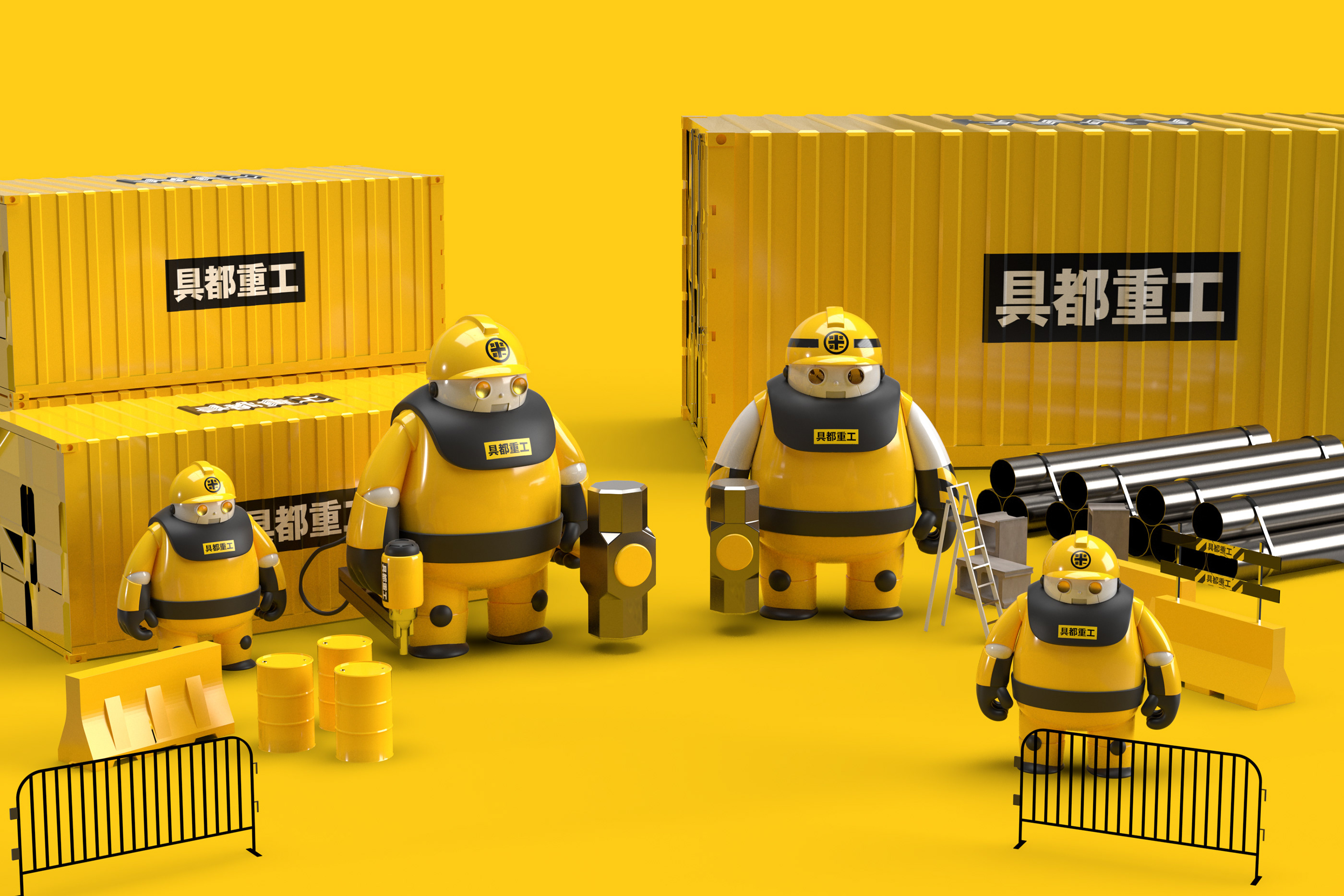 doll，industrial design，worker，