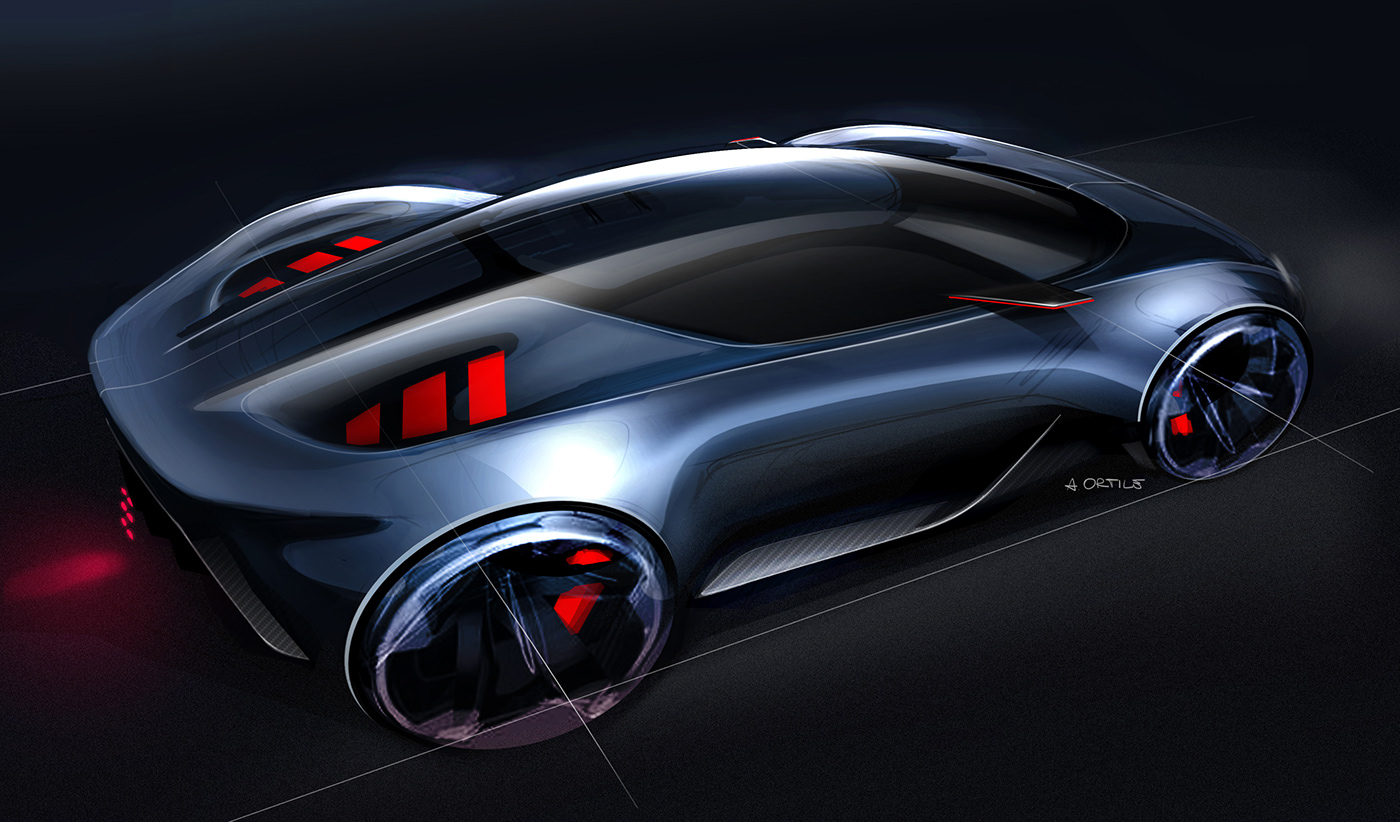 sketch，Andrea Ortile，automobile，