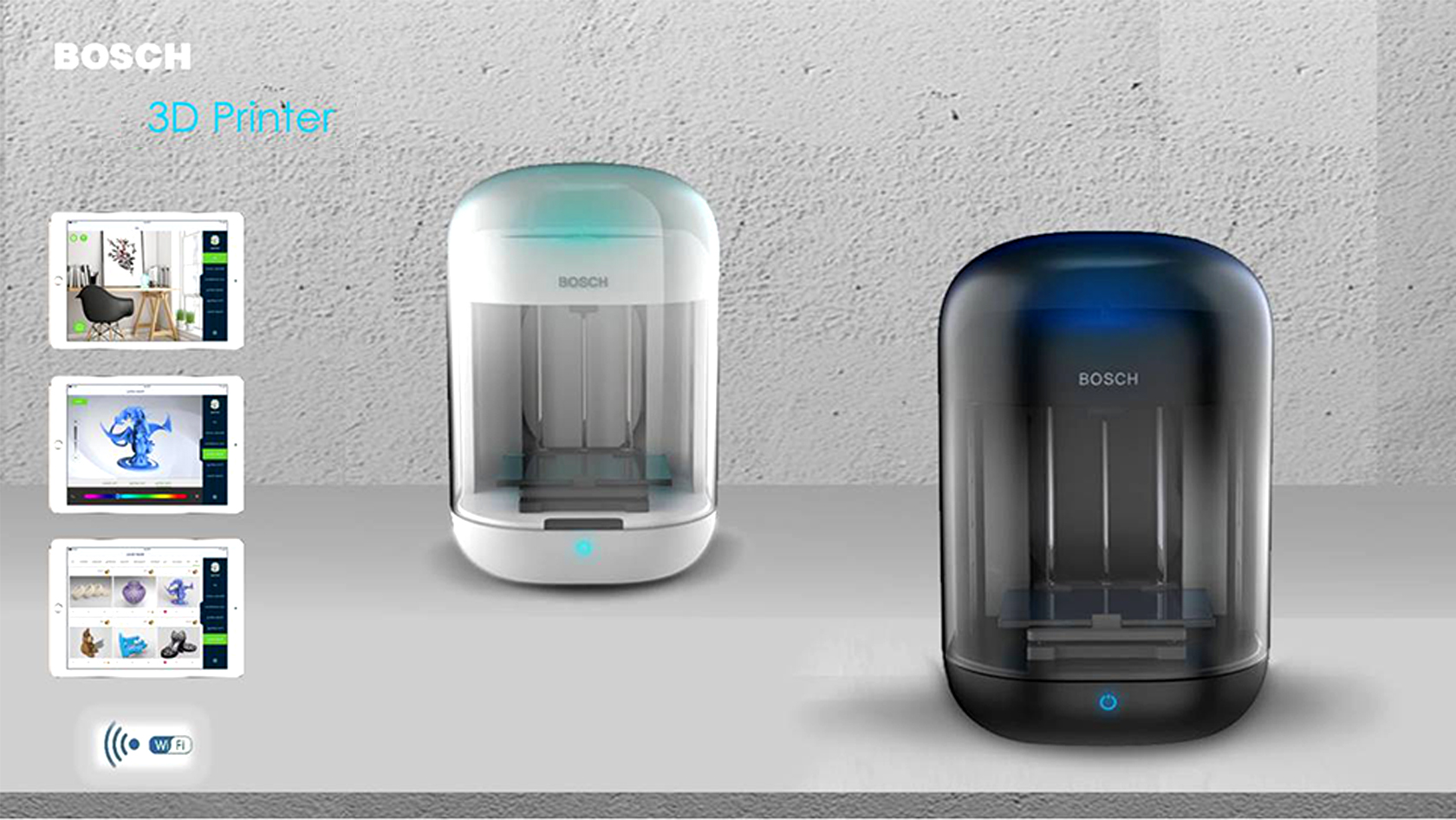 bosch，Cool light effect，Desktop portable 3D printer，