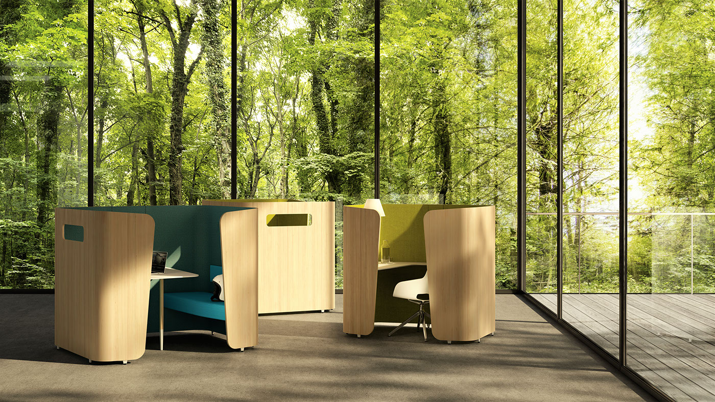 desk，partition，RNDR study，