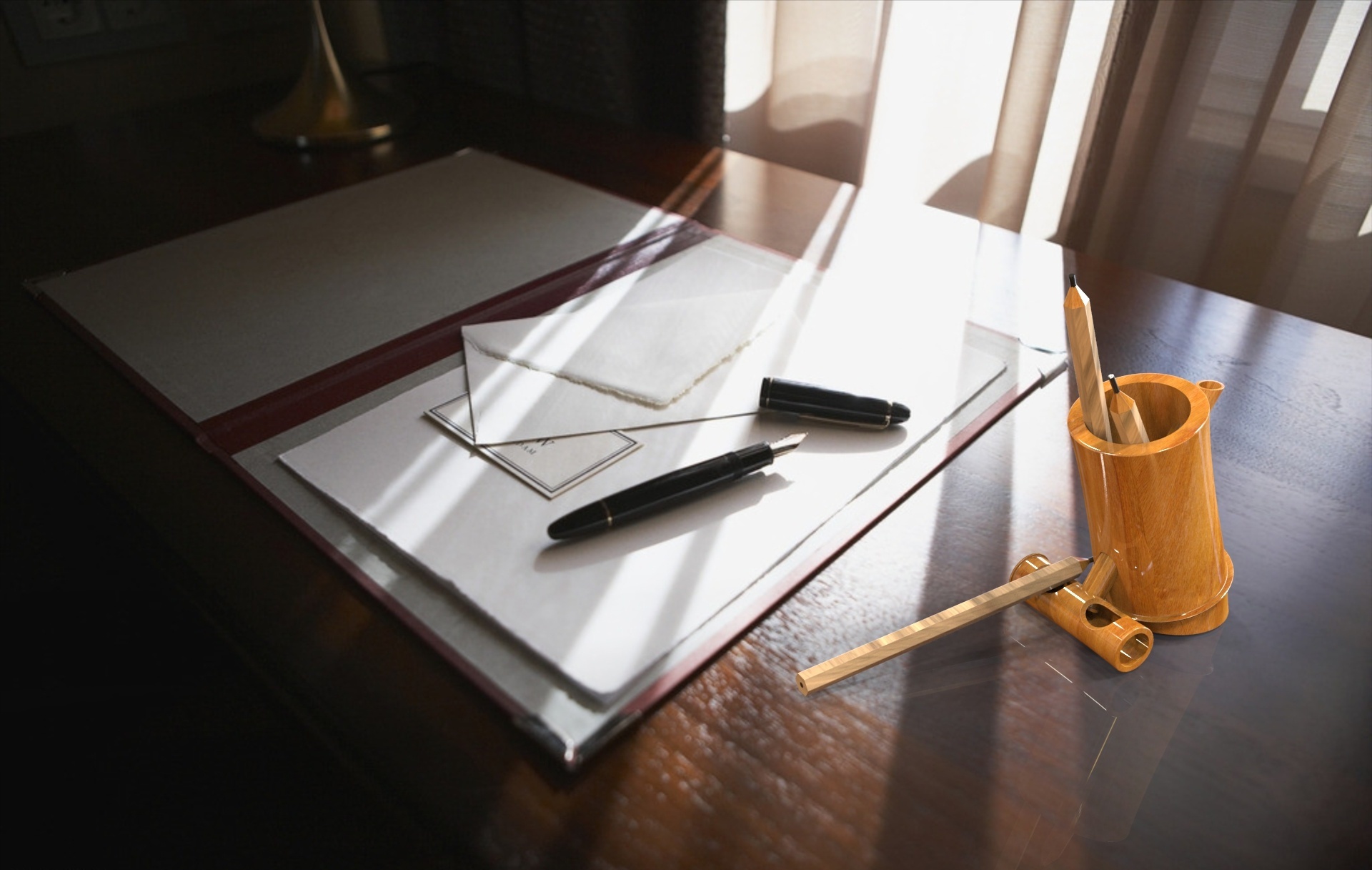 Bamboo and wood，Creative pen holder，multi-function，