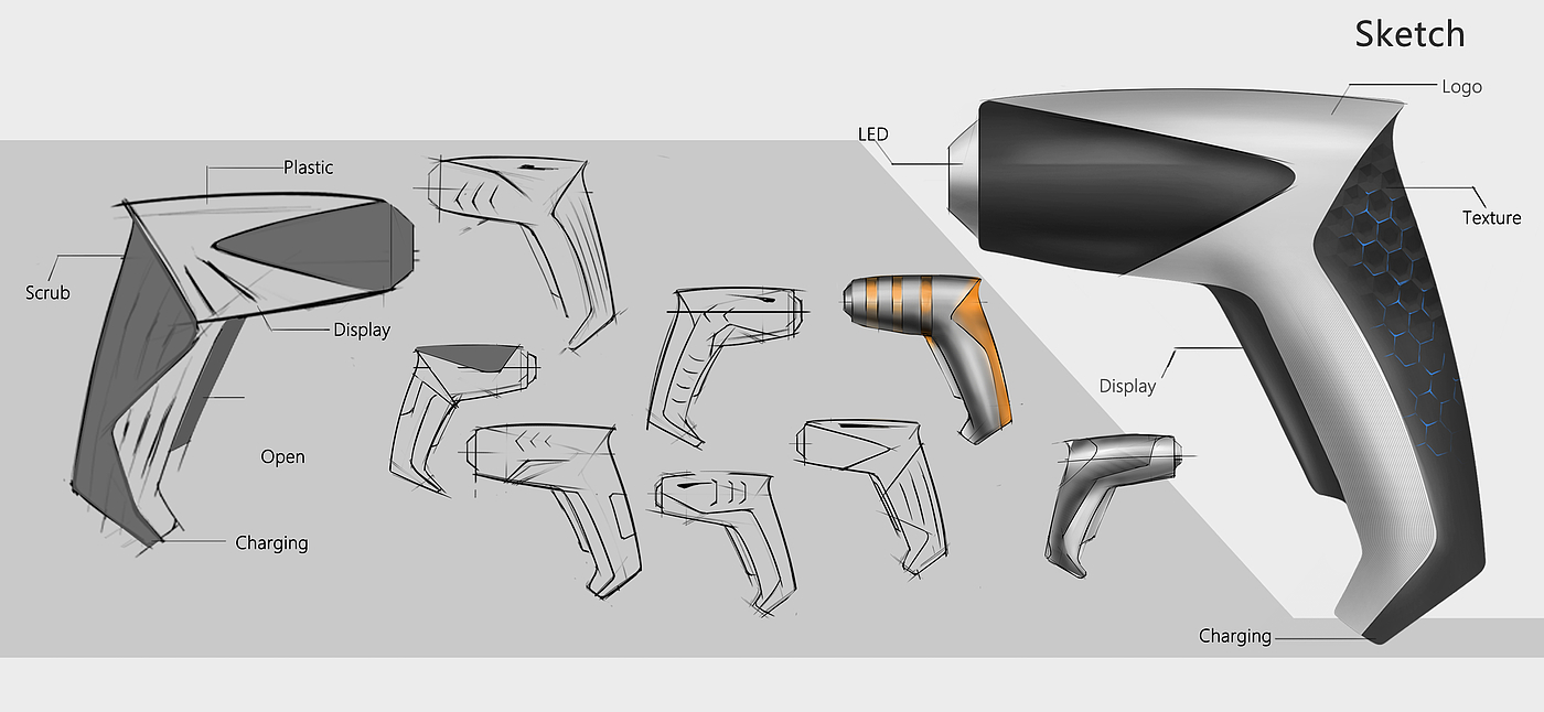 industrial design，product design，Electric drill design，