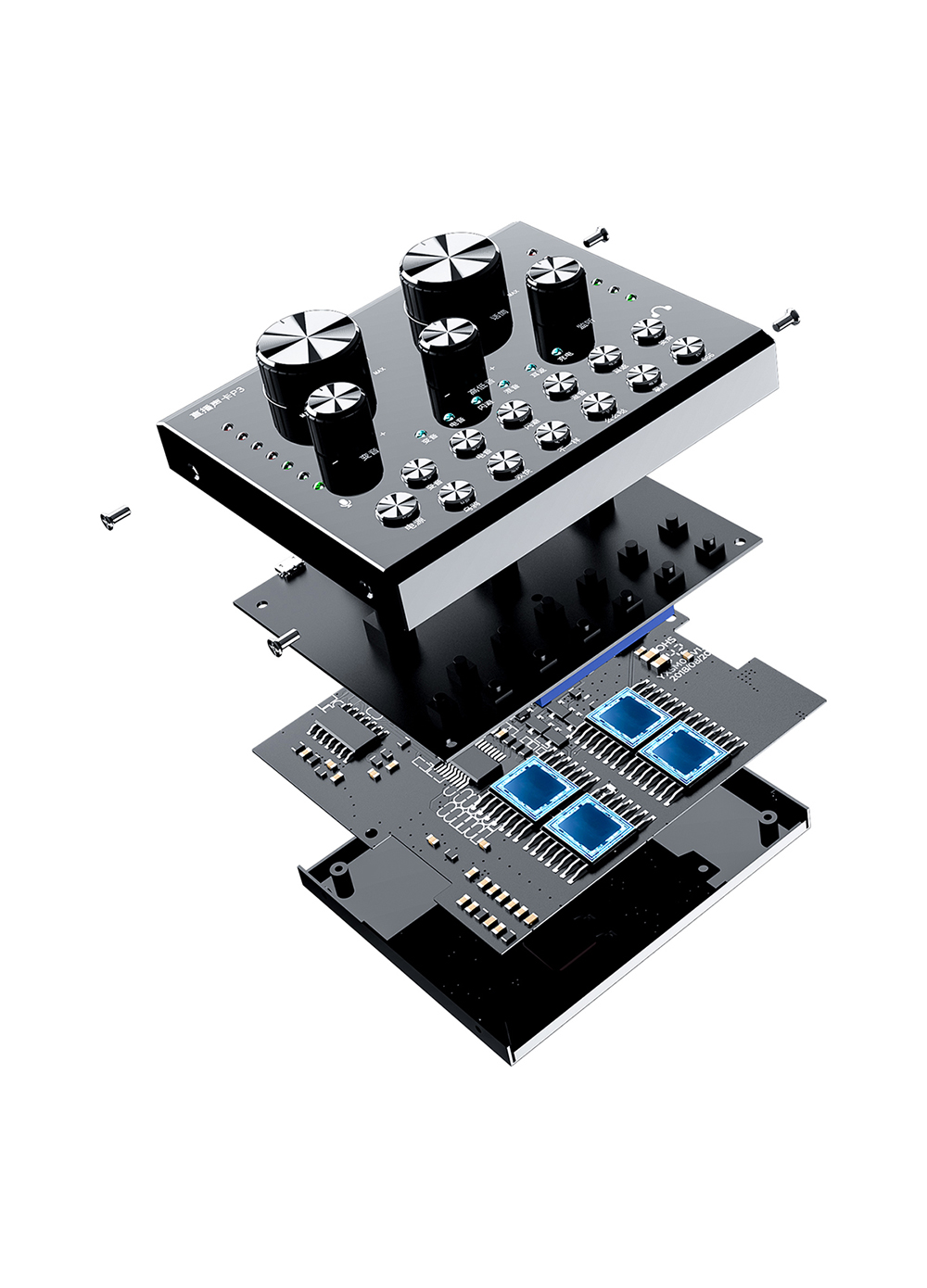 Modeling and rendering，Mobile phone sound card，