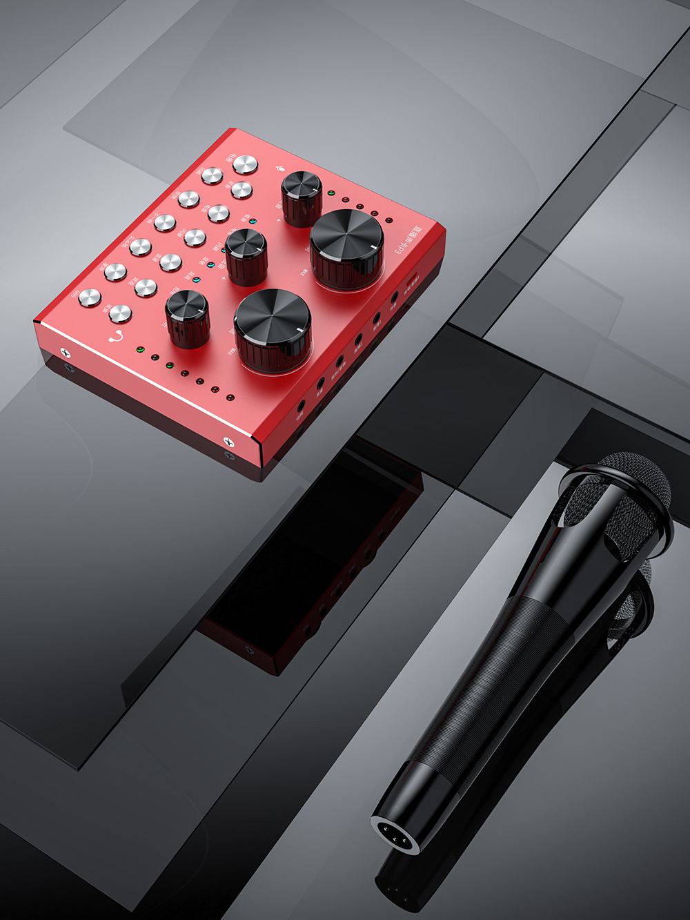 Modeling and rendering，Mobile phone sound card，