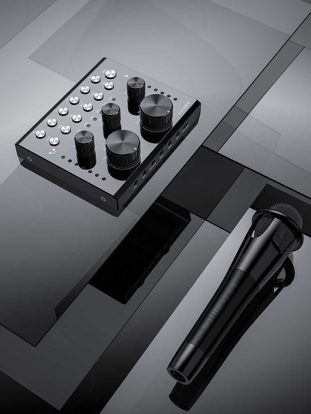 Modeling and rendering，Mobile phone sound card，