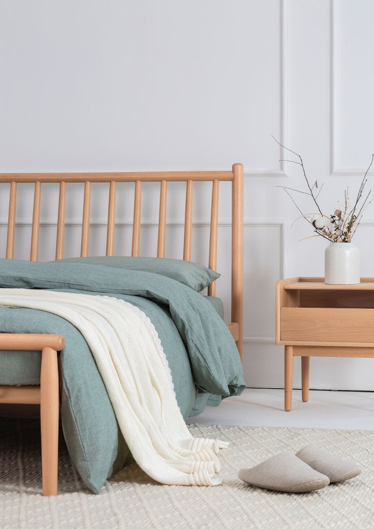 Solid wood bed, Windsor bed, solid wood metal，