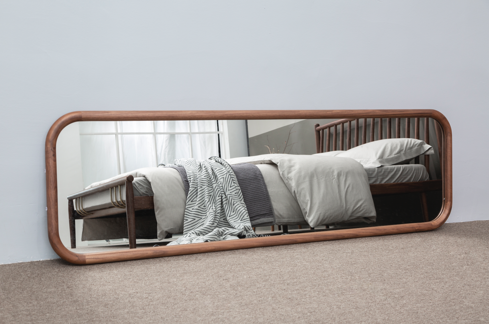 Solid wood bed, Windsor bed, solid wood metal，