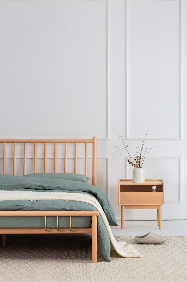 Solid wood bed, Windsor bed, solid wood metal，