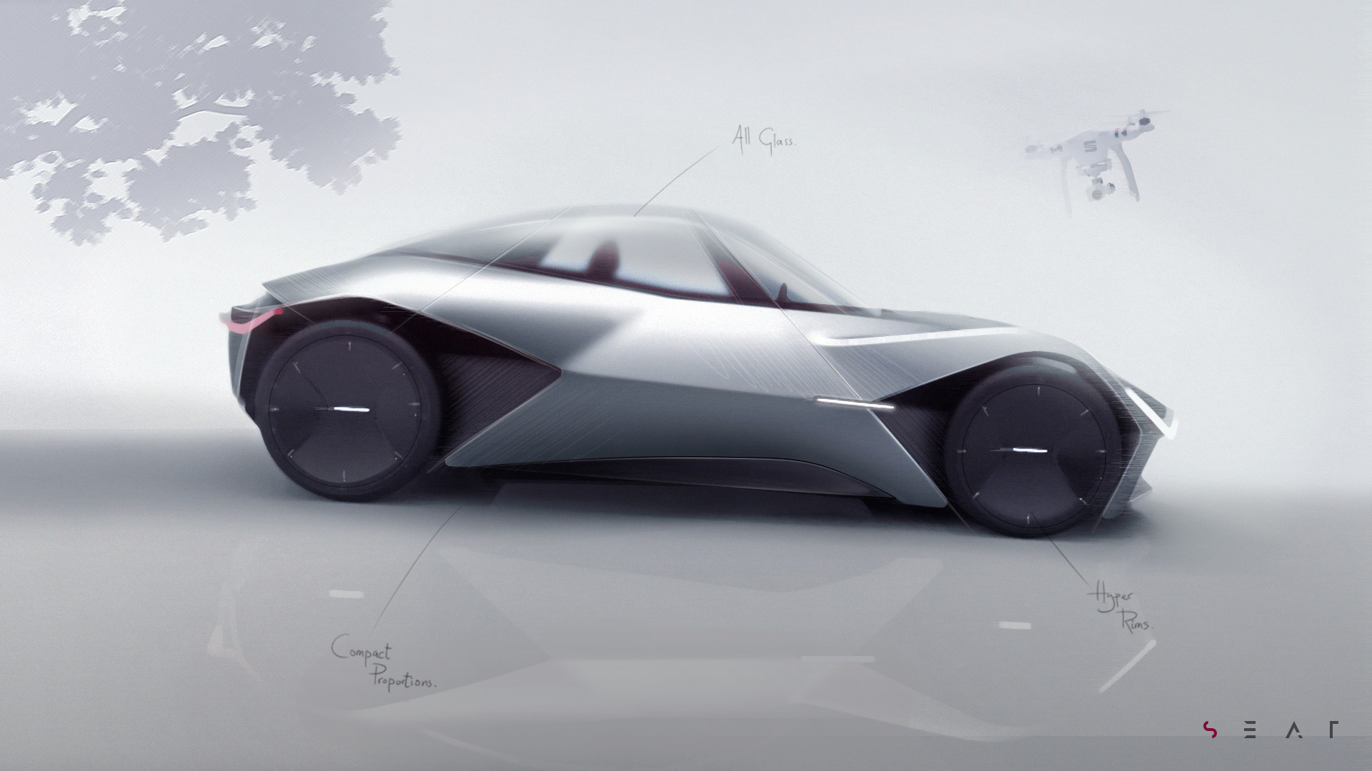 black，Sports car，S E A T - Vision GT，