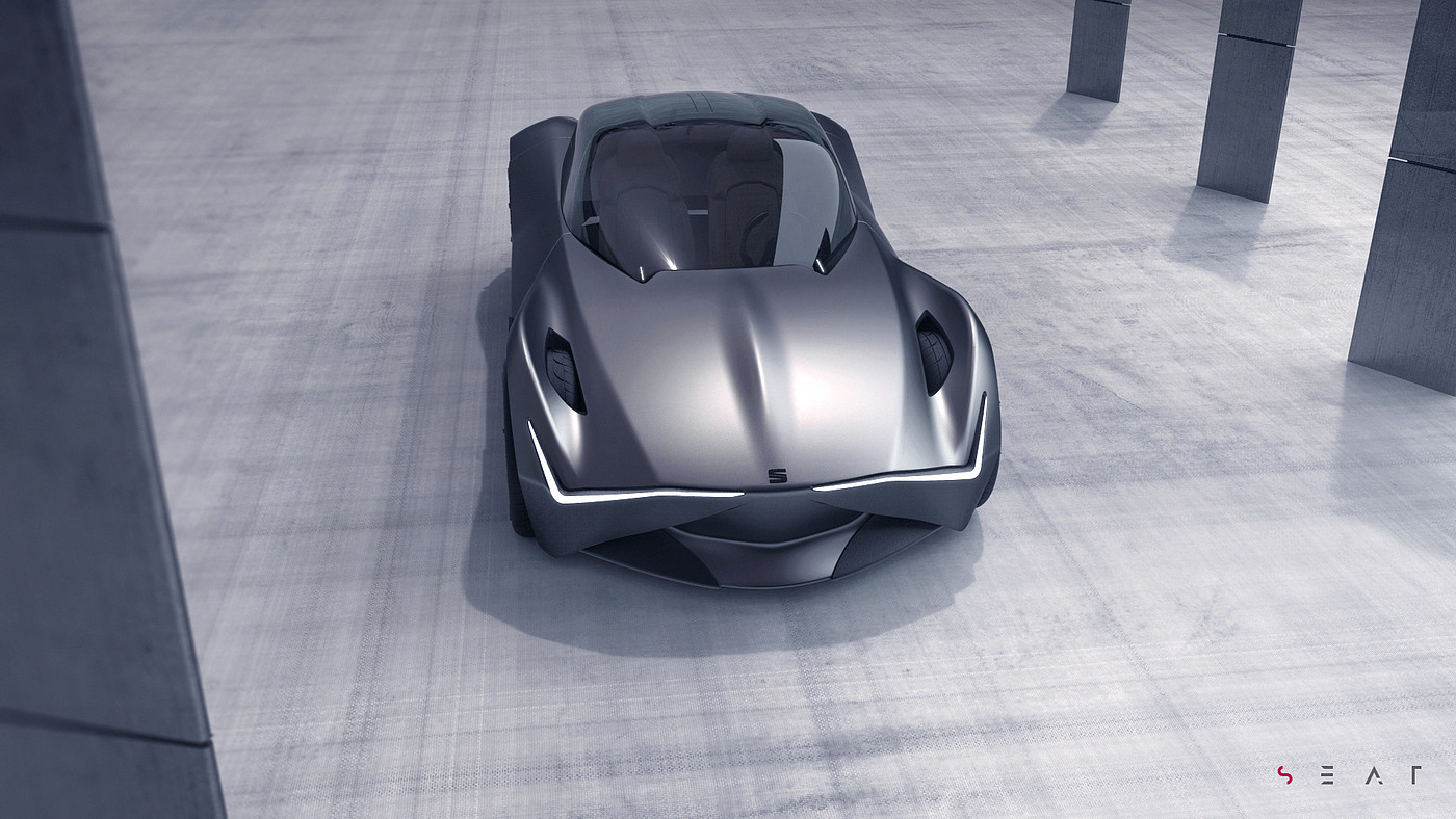 黑色，跑车，S E A T - Vision GT，