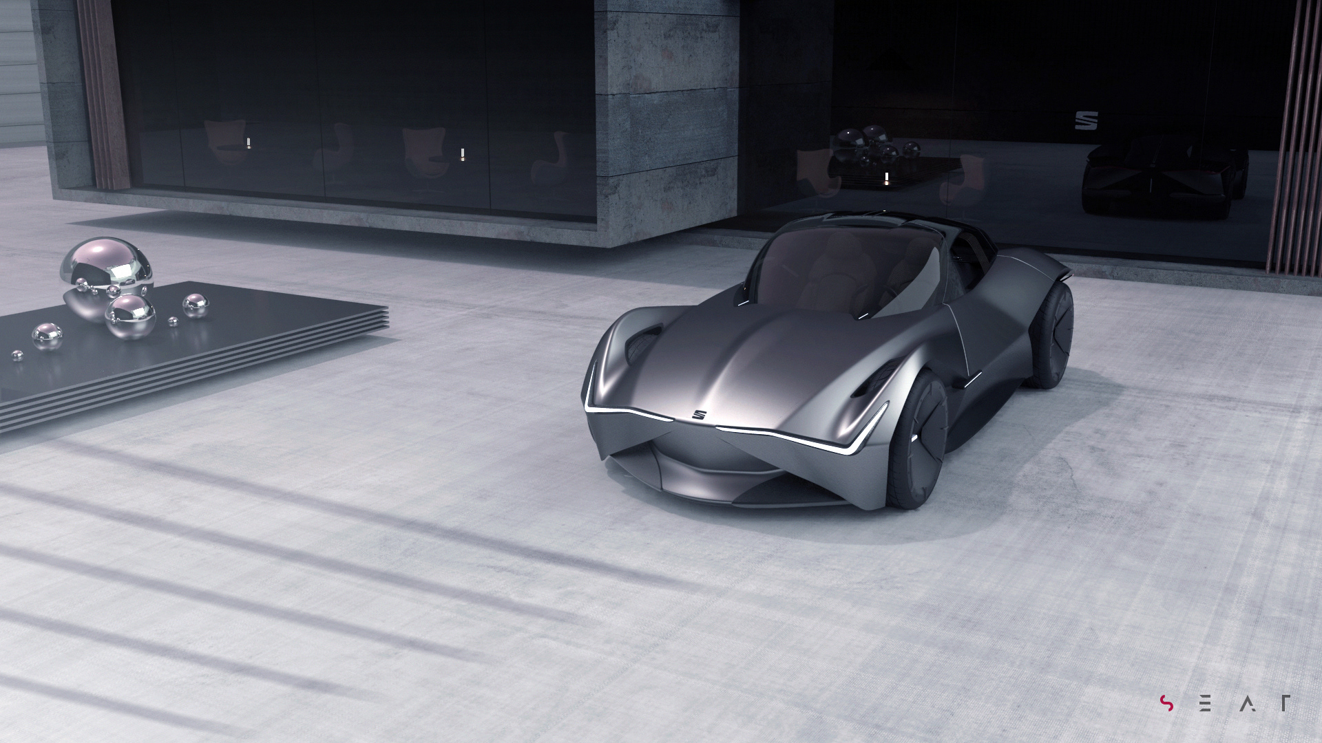 black，Sports car，S E A T - Vision GT，