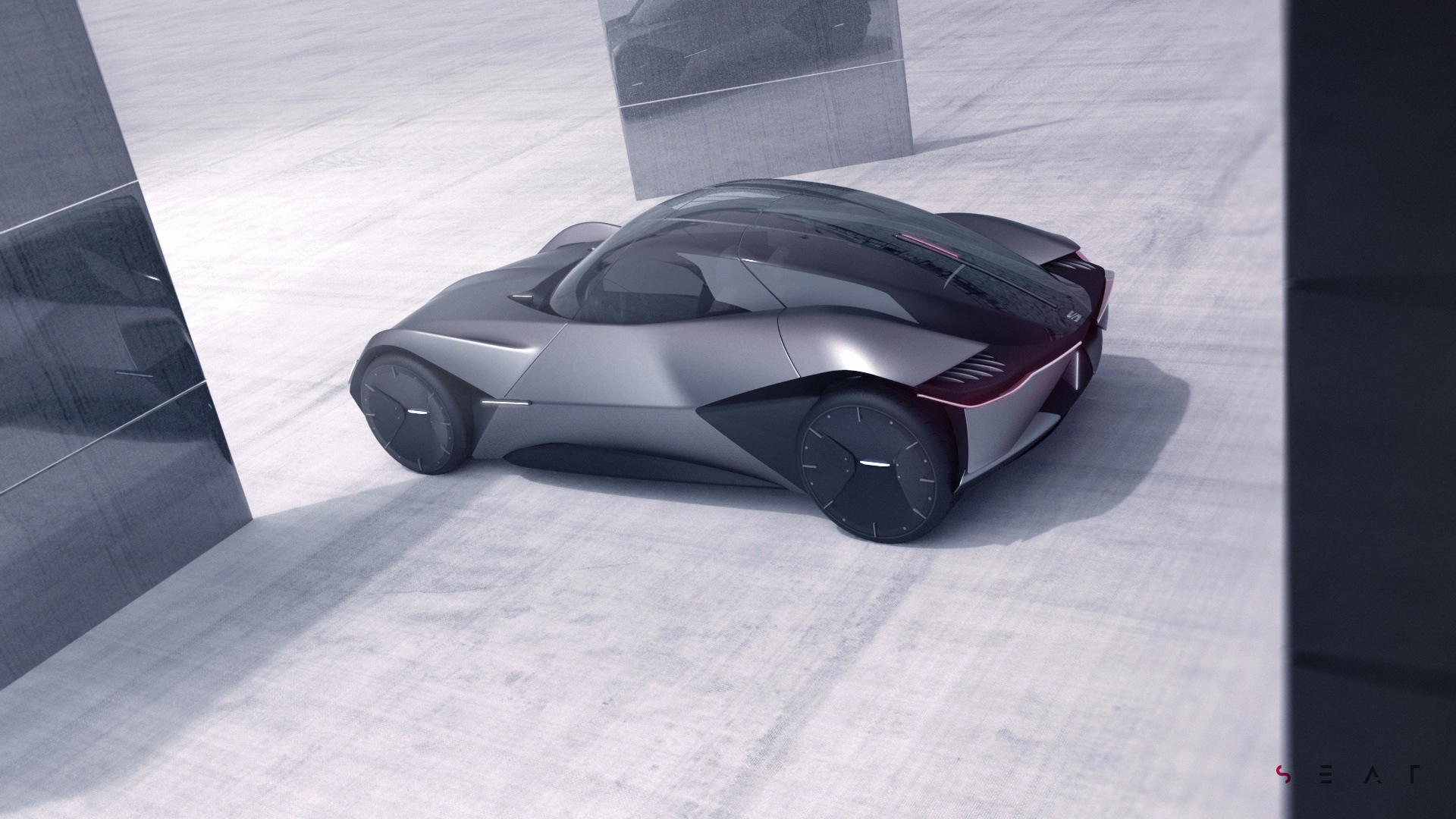 black，Sports car，S E A T - Vision GT，