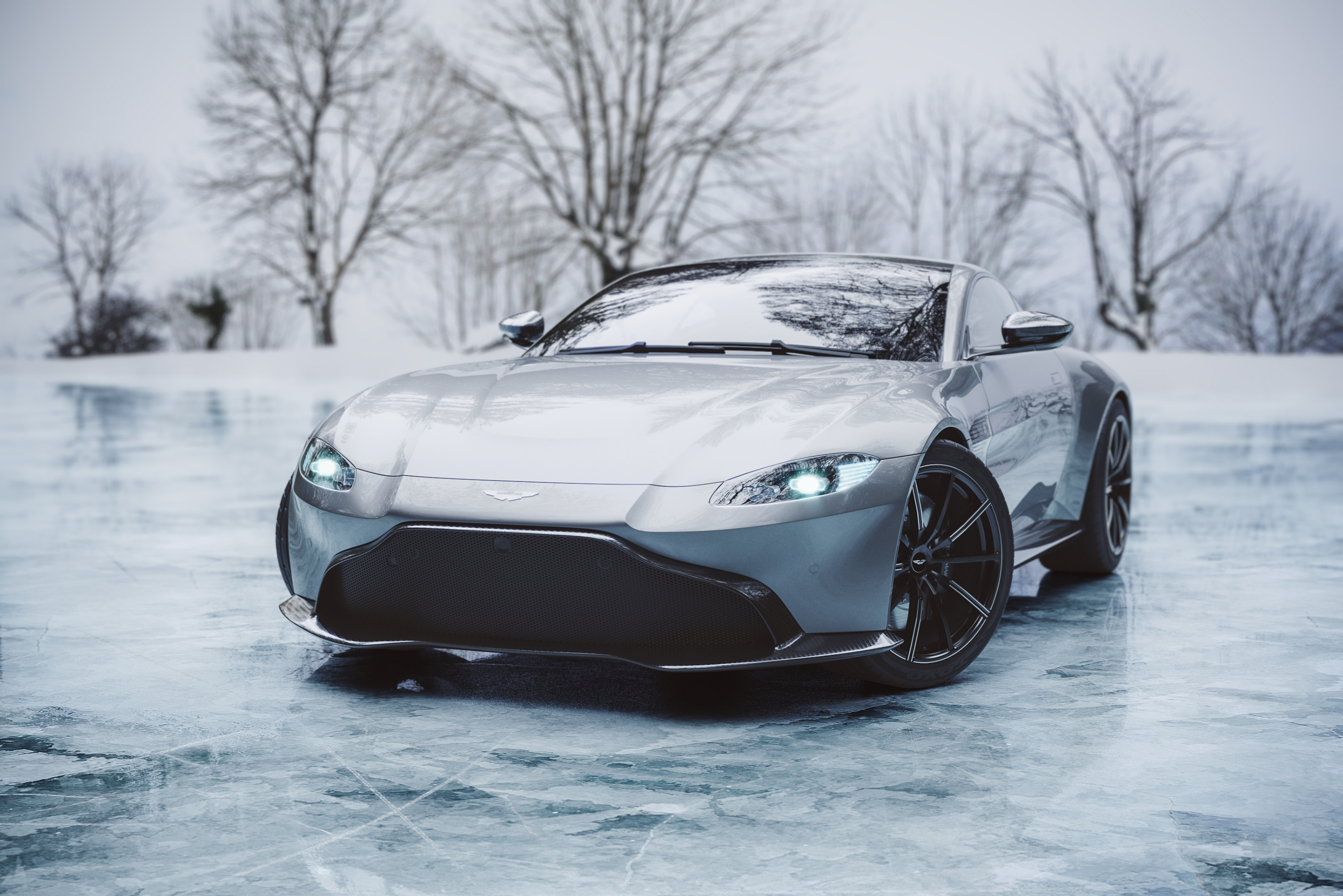 design sketch，Sports car，Aston Martin，ice，