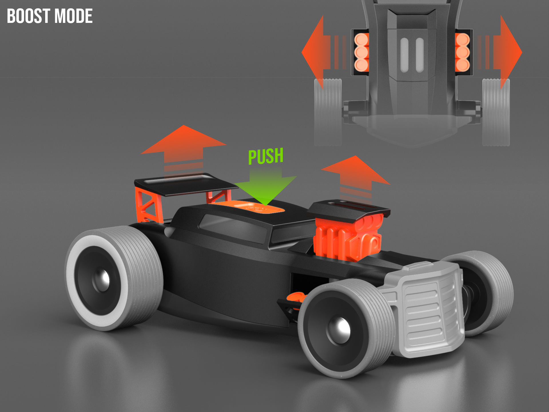 black，4WD racing toy，Hot rod，