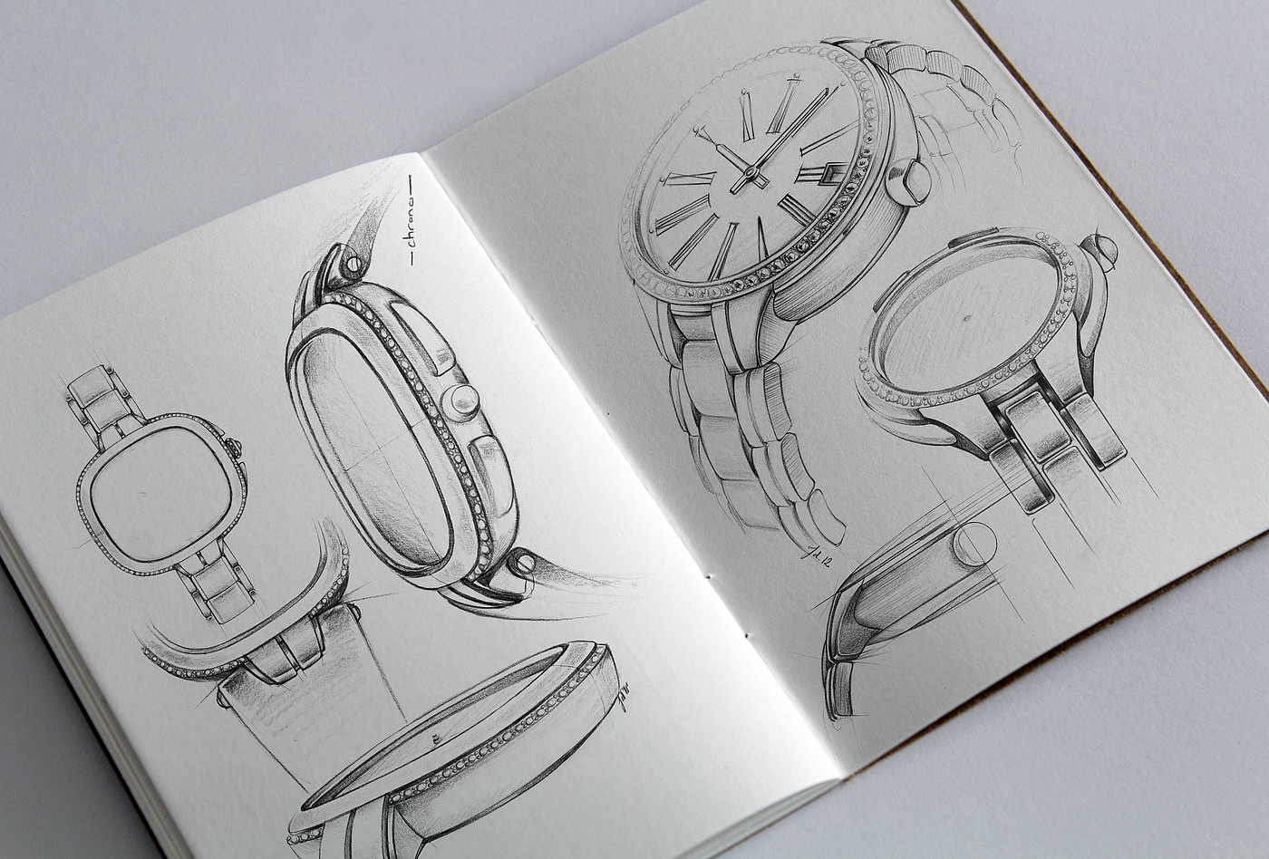 Wrist watch，Hand drawn，Design draft，sketch，