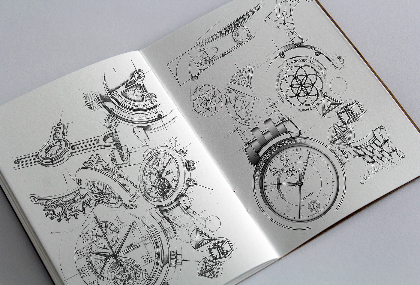 Wrist watch，Hand drawn，Design draft，sketch，