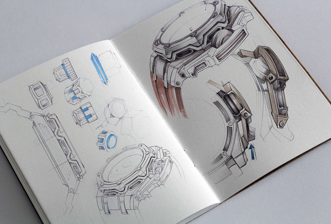 Wrist watch，Hand drawn，Design draft，sketch，