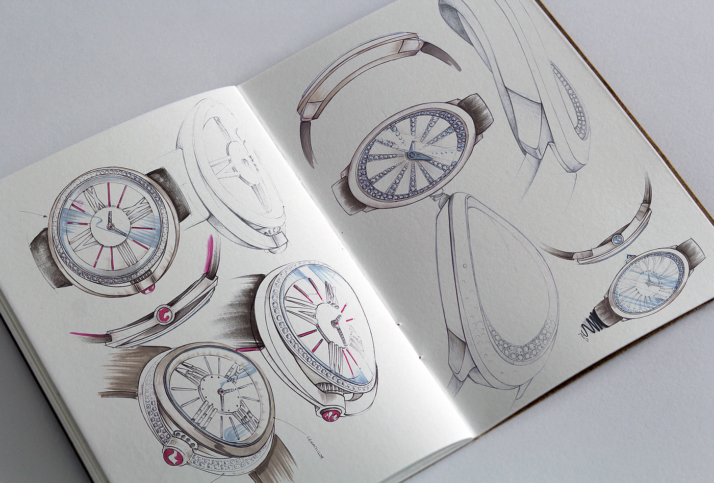 Wrist watch，Hand drawn，Design draft，sketch，