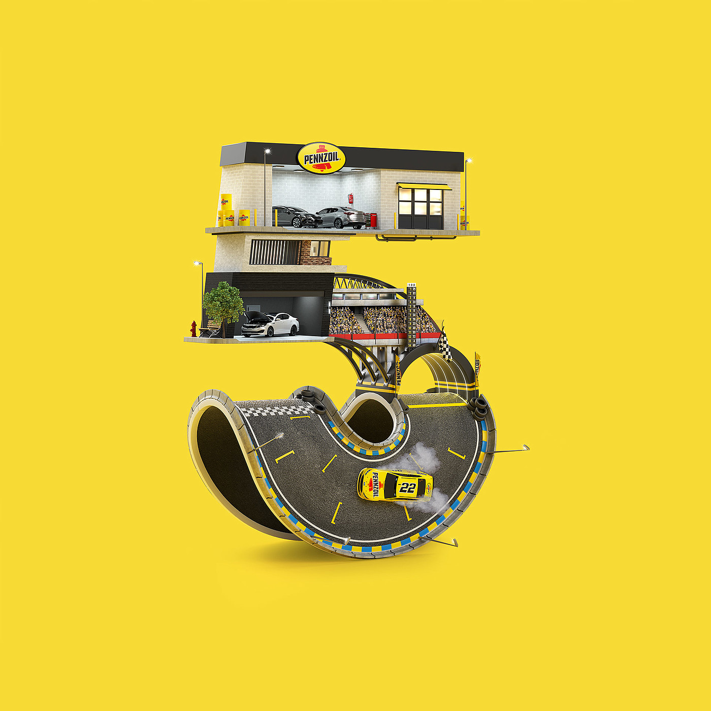 yellow，packing design，Pennzoil，